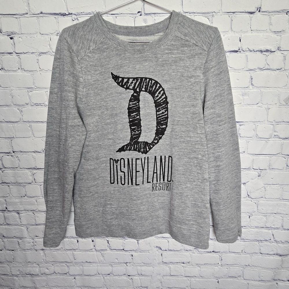 Disney Parks Disneyland Resort Big D Black and Gray Knit Fabric Crew neck M